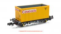 RT-PFA001-A Revolution Trains PFA 2 Axle Container Flat Triple Pack - Cawoods Yellow